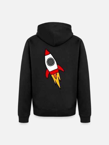 Red rocket - Unisex Premium Organic Zip Hoodie - black