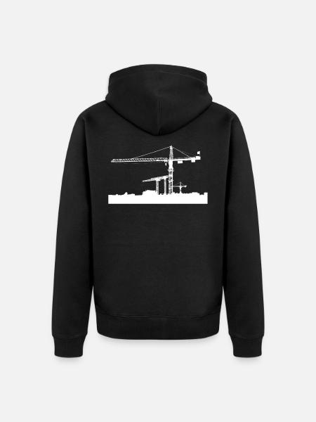 Kran Baustelle - Unisex Premium Bio Zip Hoodie - Schwarz