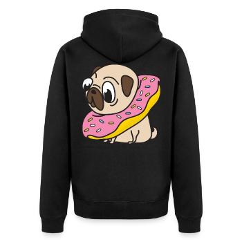 Drôle Cool Cute Dog Pug - Veste à capuche bio Premium Unisexe - noir - Dos - Nico (187cm)