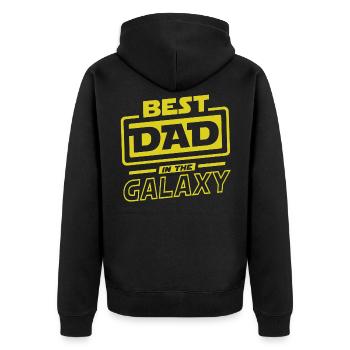 Father's Day Tshirt - Best Dad in the Galaxy - Veste à capuche bio Premium Unisexe - noir - Dos - Nico (187cm)