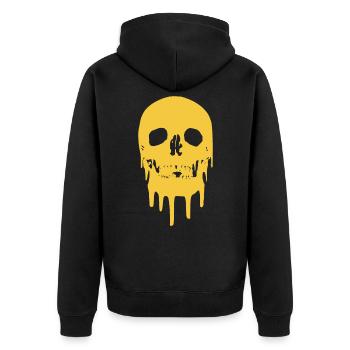 Skull (#superior) - Unisex Premium Organic Zip Hoodie - black - Back - Nico (187cm)