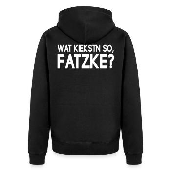 Wat kiekstn so fatzke Berlin Berlin - Veste à capuche bio Premium Unisexe - noir - Dos - Nico (187cm)