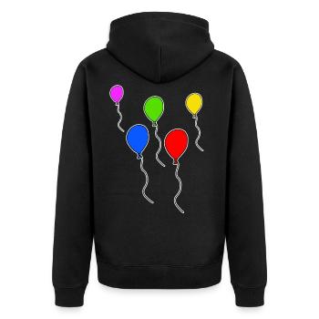 Ballons colorés - Veste à capuche bio Premium Unisexe - noir - Dos - Nico (187cm)