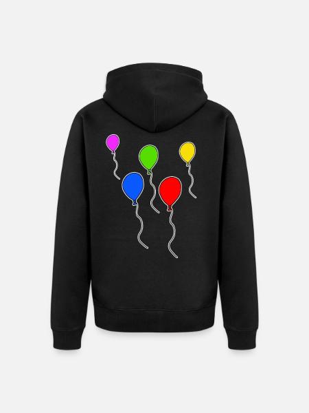Bunte Luftballons - Unisex Premium Bio Zip Hoodie - Schwarz