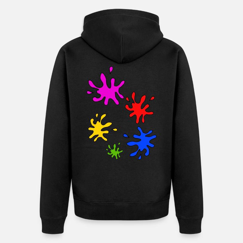 Éclaboussures de couleurs colorées - Veste à capuche bio Premium Unisexe - noir