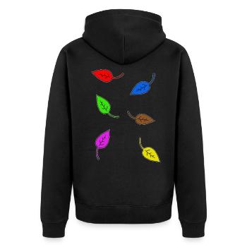 Bunte Blätter - Unisex Premium Bio Zip Hoodie - Schwarz - Hinten - Nico (187cm)