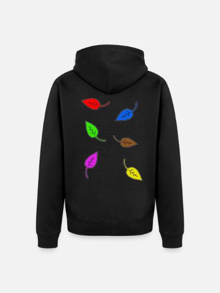 Bunte Blätter - Unisex Premium Bio Zip Hoodie - Schwarz