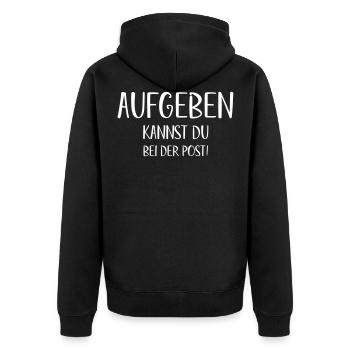 You can give up on Post Motivation Success - Unisex Premium Organic Zip Hoodie - black - Back - Nico (187cm)