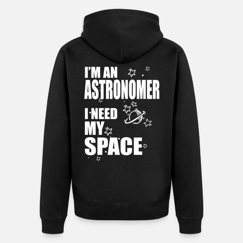 Astronome, étudiant en astronomie - Veste à capuche bio Premium Unisexe - noir