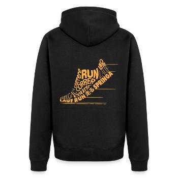 Cadeau drôle de course en cours d'exécution dans le monde entier pour - Veste à capuche bio Premium Unisexe - noir - Dos - Nico (187cm)