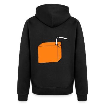 Paquet à boire orange - Veste à capuche bio Premium Unisexe - noir - Dos - Nico (187cm)