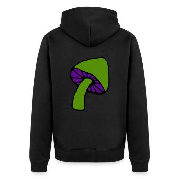 Pilz psychedelisch - Unisex Premium Bio Zip Hoodie - Schwarz - Hinten - Nico (187cm)
