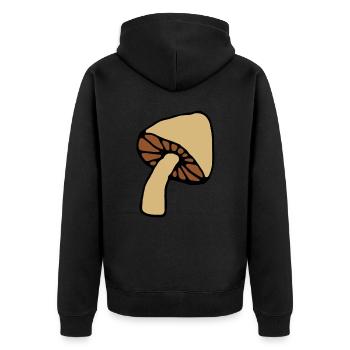 Pilz - Unisex Premium Bio Zip Hoodie - Schwarz - Hinten - Nico (187cm)
