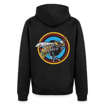 Roboter-Bienen-Hemd-Imker und Honig-Liebhaber-Geschenk - Unisex Premium Bio Zip Hoodie - Schwarz - Hinten - Nico (187cm)