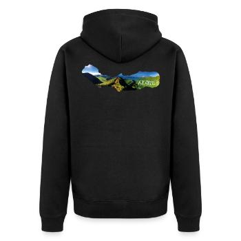 Azores Boca do Inferno Azoren Portugal Aussicht - Unisex Premium Bio Zip Hoodie - Schwarz - Hinten - Nico (187cm)