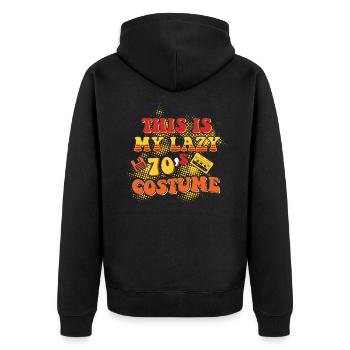 Dies ist meine faule 70S Kostüm Retro Halloween Party - Unisex Premium Bio Zip Hoodie - Schwarz - Hinten - Nico (187cm)