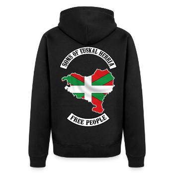 sons of euskal herria 6 - Unisex Premium Organic Zip Hoodie - black - Back - Nico (187cm)