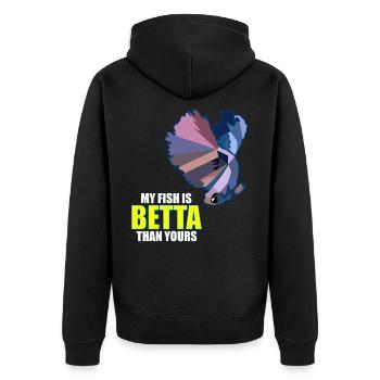 Betta Splendens Kampffisch Labyrinthfisch Geschenk - Unisex Premium Bio Zip Hoodie - Schwarz - Hinten - Nico (187cm)