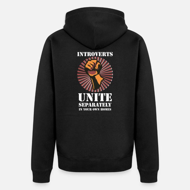 Timide introverti - Veste à capuche bio Premium Unisexe - noir