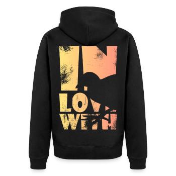 Quail Coot Love - Unisex Premium Organic Zip Hoodie - black - Back - Nico (187cm)