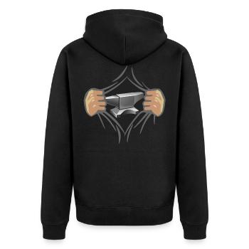 AufRiss (Amboss Edition) - Veste à capuche bio Premium Unisexe - noir - Dos - Nico (187cm)