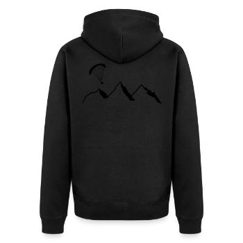 Gleitschirm - Unisex Premium Bio Zip Hoodie - Schwarz - Hinten - Nico (187cm)
