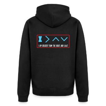 Lustiger Typ 1 Diabetes - Diabetiker Geschenk - Unisex Premium Bio Zip Hoodie - Schwarz - Hinten - Nico (187cm)