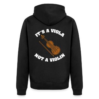 It's viola not violin - music musician joke - Unisex Premium Organic Zip Hoodie - black - Back - Nico (187cm)