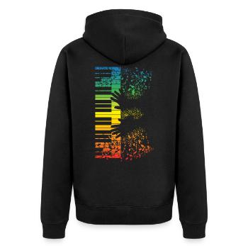 Keyboard Piano Gift Music Musician Instrument - Unisex Premium Organic Zip Hoodie - black - Back - Nico (187cm)