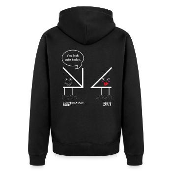 Mathématiques cours de t-shirt école angle maths blague - Veste à capuche bio Premium Unisexe - noir - Dos - Nico (187cm)