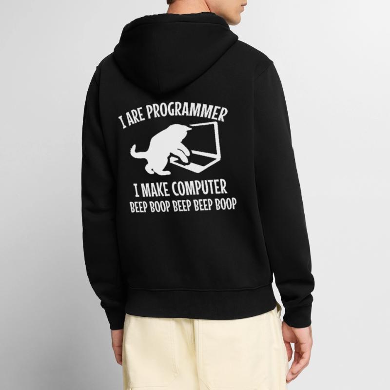 Programmeur Cat Gift Programming Programmation Mitze Veste à capuche bio Premium Unisexe