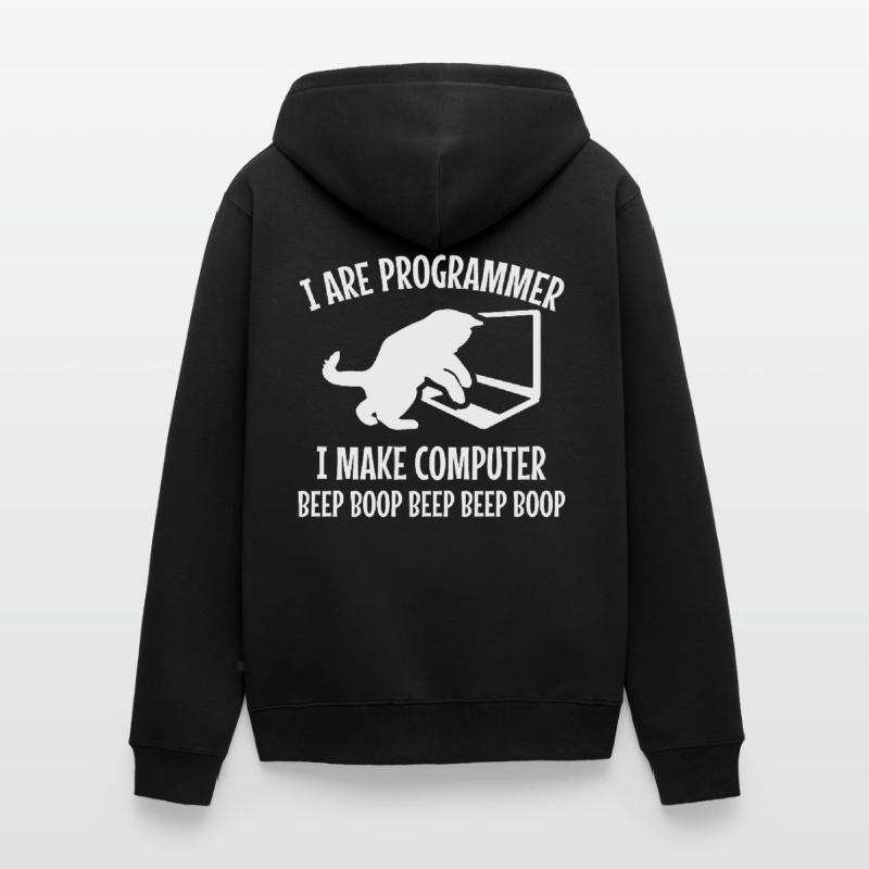 Programmer Cat Gift Programming Mitze Unisex Premium Organic Zip Hoodie