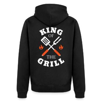 Grill Barbecue Grill King Grillmeister Gift - Unisex Premium Organic Zip Hoodie - black - Back - Nico (187cm)
