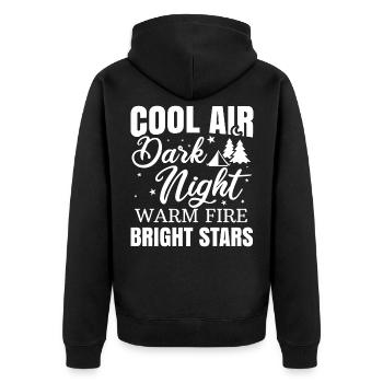 Camping - Unisex Premium Bio Zip Hoodie - Schwarz - Hinten - Nico (187cm)