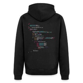 Codage de code drôle programmeur de cadeaux - Veste à capuche bio Premium Unisexe - noir - Dos - Nico (187cm)
