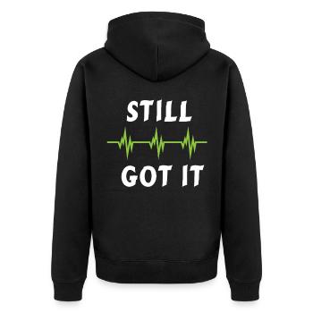 Cardio chirurgical patient - bypass rythme cardiaque pouls - Veste à capuche bio Premium Unisexe - noir - Dos - Nico (187cm)
