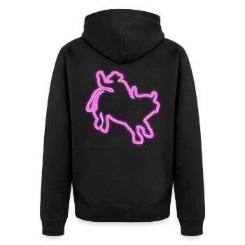 Néon Rodeo Shirt Idées Cadeaux cow-boy - Veste à capuche bio Premium Unisexe - noir - Dos - Nico (187cm)