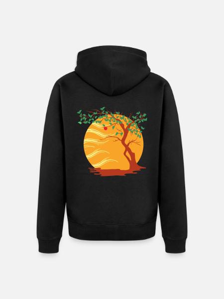 Herbstzeit Herbst Herbstanfang - Unisex Premium Bio Zip Hoodie - Schwarz