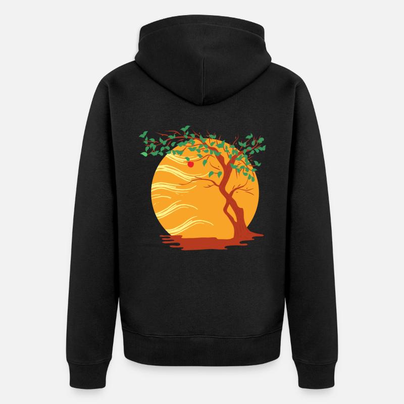 Herbstzeit Herbst Herbstanfang - Unisex Premium Bio Zip Hoodie - Schwarz