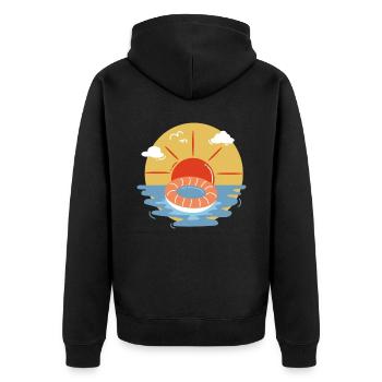 Sur la côte - Veste à capuche bio Premium Unisexe - noir - Dos - Nico (187cm)
