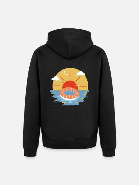 On the coast - Unisex Premium Organic Zip Hoodie - black