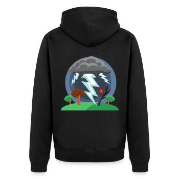 Schlechtes Wetter - Unisex Premium Bio Zip Hoodie - Schwarz - Hinten - Nico (187cm)
