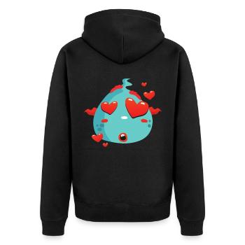Bosse bleue - Veste à capuche bio Premium Unisexe - noir - Dos - Nico (187cm)