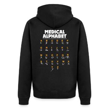 Alphabet médical Infirmière & chimiste - Veste à capuche bio Premium Unisexe - noir - Dos - Nico (187cm)