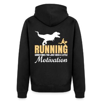 Courir Courir Jogging Motivation T-Rex Dino Funny - Veste à capuche bio Premium Unisexe - noir - Dos - Nico (187cm)