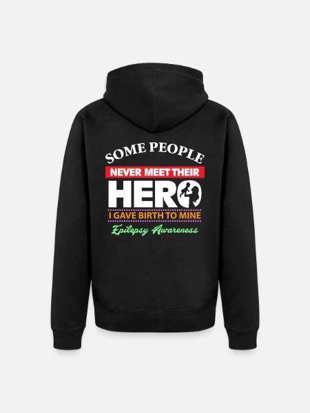 Épilepsie Conscience - J’aime mon enfant - Veste à capuche bio Premium Unisexe - noir