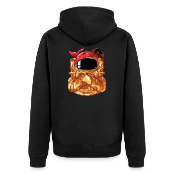 Hip Hop Astronaut - Unisex Premium Organic Zip Hoodie - black - Back - Nico (187cm)