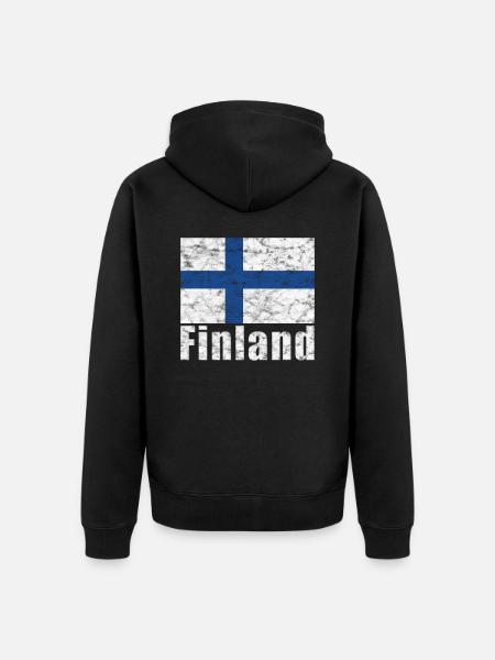 Drapeau finlandais - Veste à capuche bio Premium Unisexe - noir