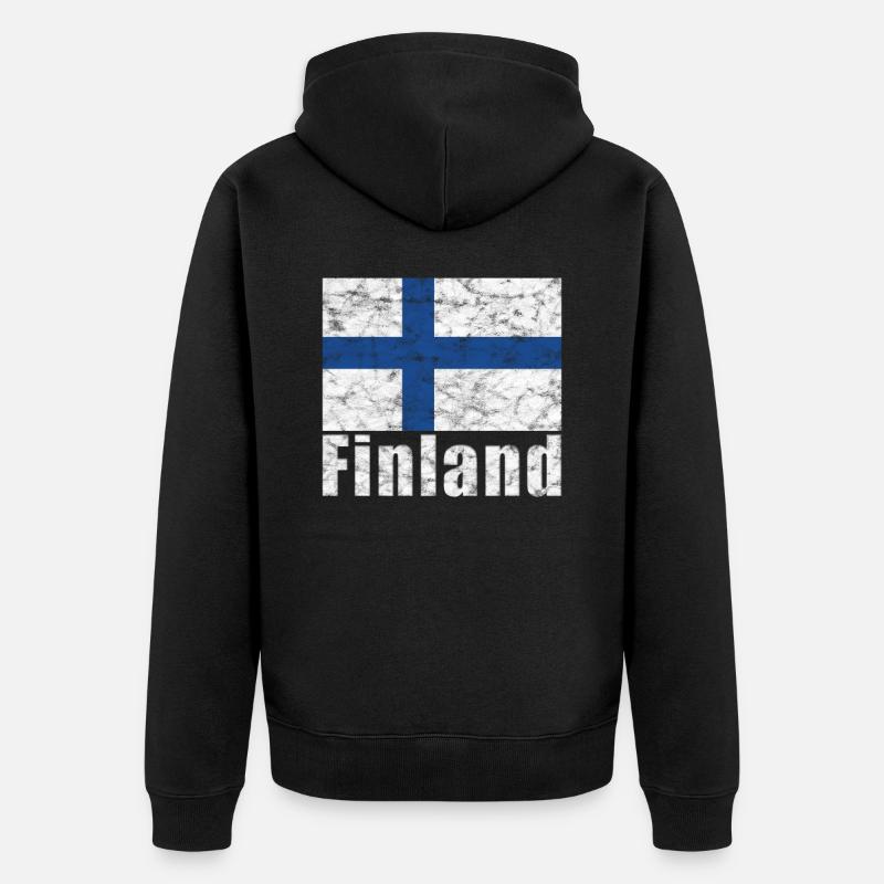 Drapeau finlandais - Veste à capuche bio Premium Unisexe - noir