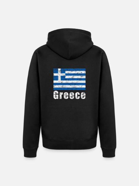 Drapeau de la grèce - Veste à capuche bio Premium Unisexe - noir
